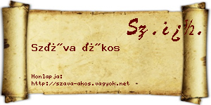 Száva Ákos névjegykártya